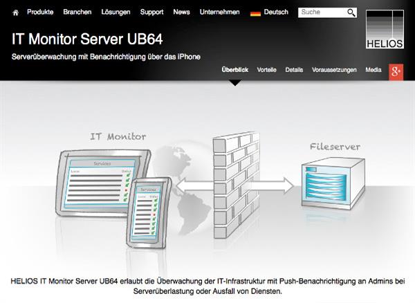 File-, Print-Server-Überwachungs App für IPhone, IT Monitor von HELIOS Software