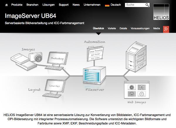 Serverbasierte Bildverarbeitung, OPI und ICC-Farbmanagement, Image Server von HELIOS Software