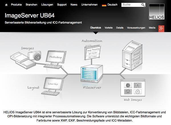 Serverbasierte Bildverarbeitung, OPI und ICC-Farbmanagement, Image Server von HELIOS Software